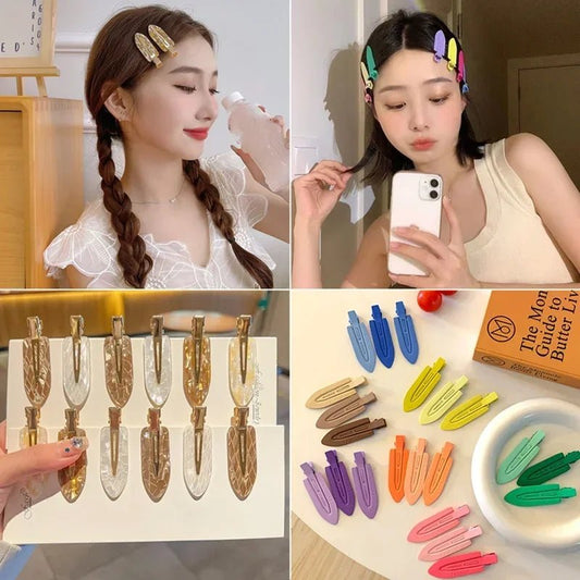 New 2/3/4pcs Korean Fashion Gold White Glitter Hair Pin Acetate Make Up Hair Clips Headwear Girls Women Hair Accessories - Daebak
