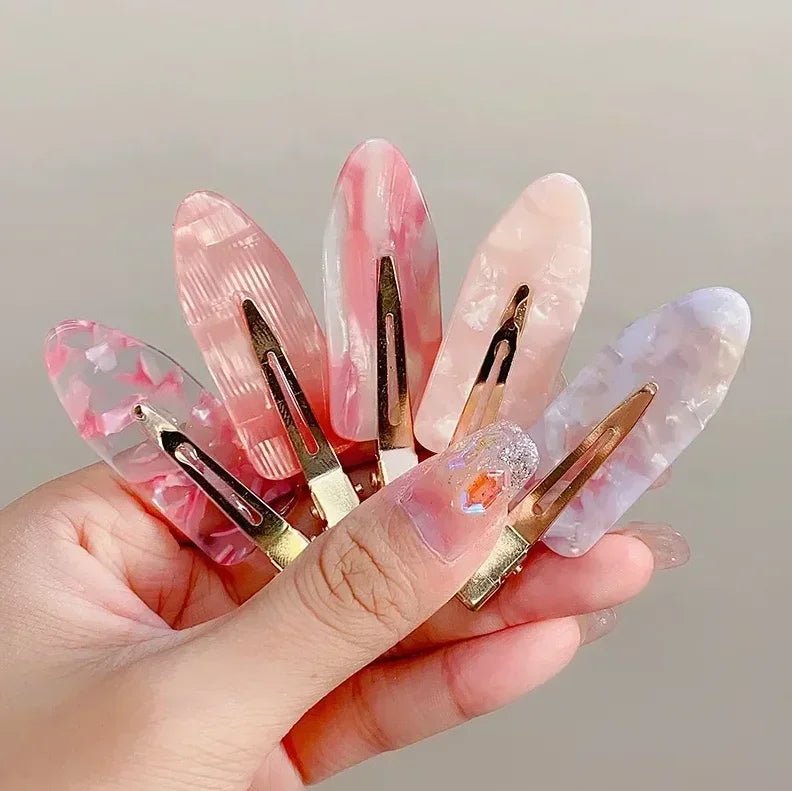 New 2/3/4pcs Korean Fashion Gold White Glitter Hair Pin Acetate Make Up Hair Clips Headwear Girls Women Hair Accessories - Daebak