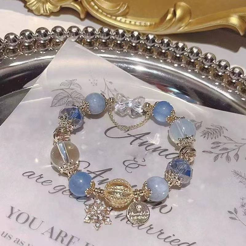 New Snowflake Starry Sky Bracelet For Women, Exquisite New High-End Sweet Simple Christmas Gift Versatile Bracelet Trend - Daebak