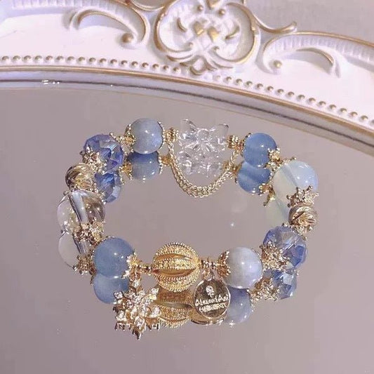 New Snowflake Starry Sky Bracelet For Women, Exquisite New High-End Sweet Simple Christmas Gift Versatile Bracelet Trend - Daebak