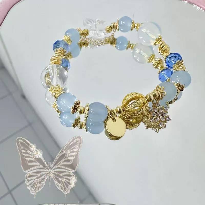 New Snowflake Starry Sky Bracelet For Women, Exquisite New High-End Sweet Simple Christmas Gift Versatile Bracelet Trend - Daebak