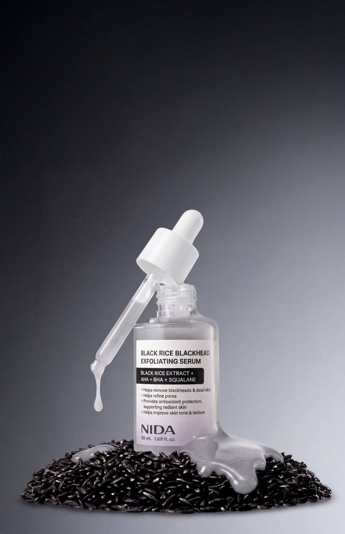 NIDA Black Rice Blackhead Exfoliating Serum 50ml - Daebak