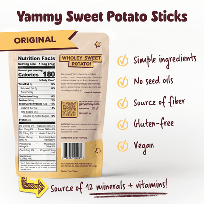 Original Chewy Dried Sweet Potato – Asian Snack (Pack of 18) - Daebak