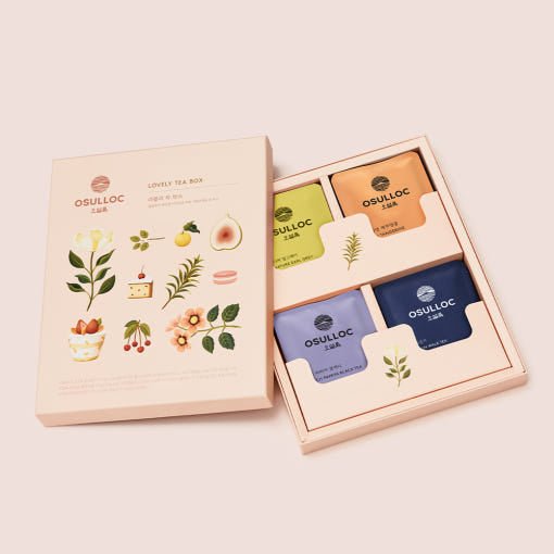OSULLOC Lovely Tea Gift Box Set (12 count, 4 flavors X 3ea) - Daebak