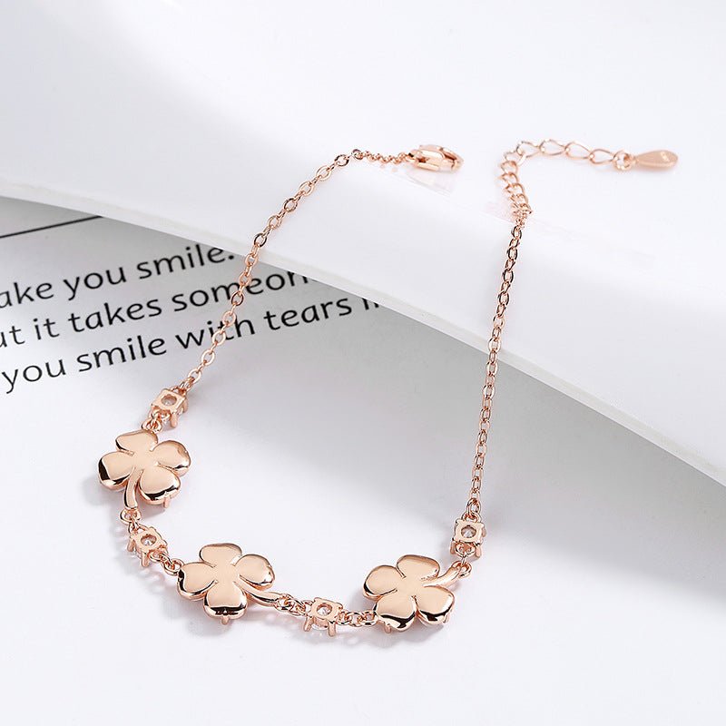 Pink White Crystal Sweet Design Personality Bracelets - Daebak
