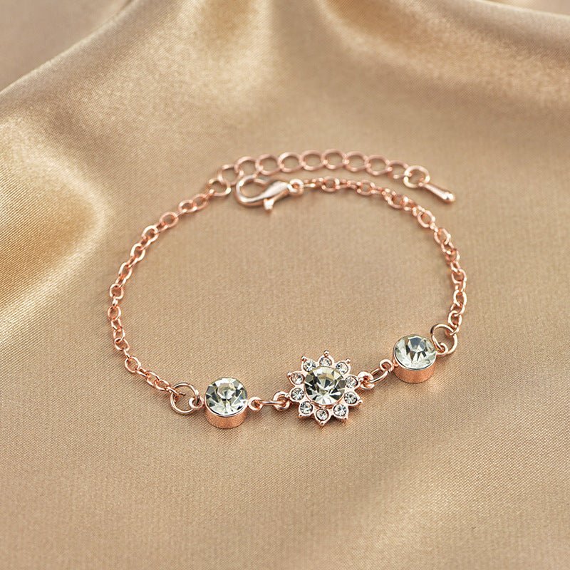 Popular Sunflower Three-piece Ear Korean Style Jewelry Set - Daebak