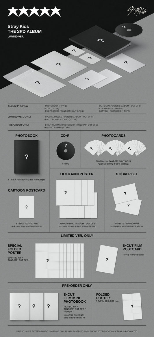 [Pre-Order] Stray Kids - ★★★★★ (5-STAR) (3rd Album) Limited Ver. - Daebak