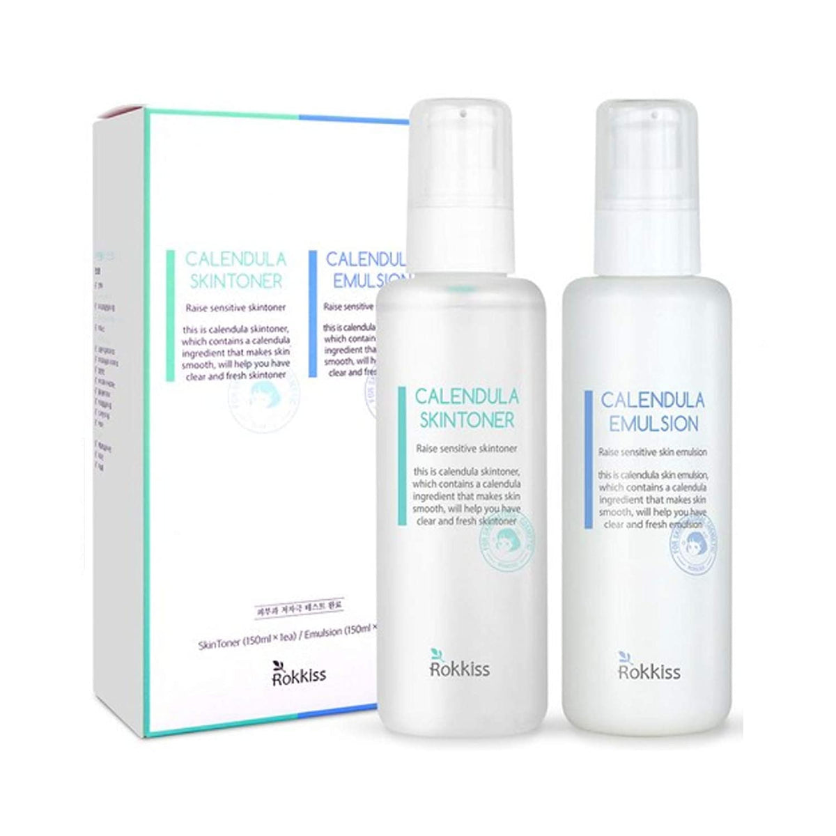 Rokkiss Ringelblumen-Gesichtswasser-Emulsion-SET 150ml +150ml Faltenpflege