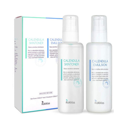 Rokkiss Ringelblumen-Gesichtswasser-Emulsion-SET 150ml +150ml Faltenpflege