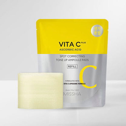 MISSHA Vita C Plus Spot Correcting Tone Up Ampoule Pads 210 г/80 дисков (сменный блок)