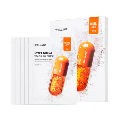 WELLAGE Hyper Toning Vita C Bubble Mask 25g X 5ea