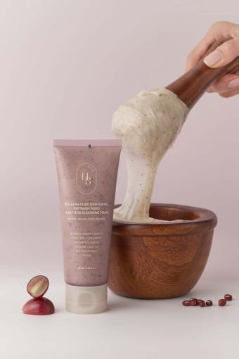 Espuma limpiadora Peptamin Podo Chaltteok reafirmante de poros con frijol rojo de HEVEBLUE 100ml