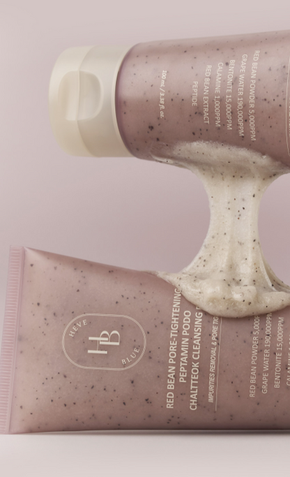 Espuma limpiadora Peptamin Podo Chaltteok reafirmante de poros con frijol rojo de HEVEBLUE 100ml
