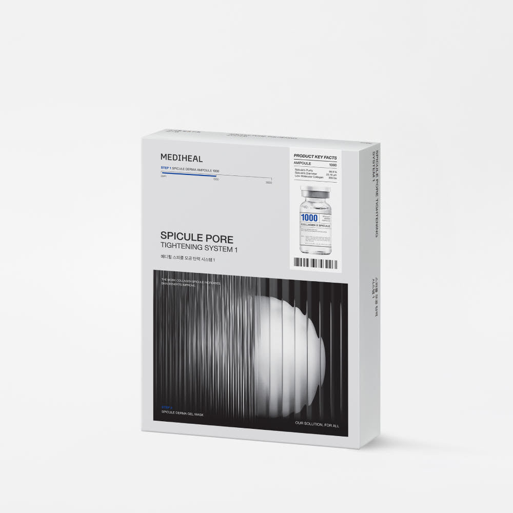 Máscara em gel MEDIHEAL Spicule Pore Tightening System 1 (Ampola 2ml e colágeno 29g) 10un