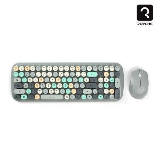 Retro Wireless Korean Keyboard & Mouse Set - Daebak