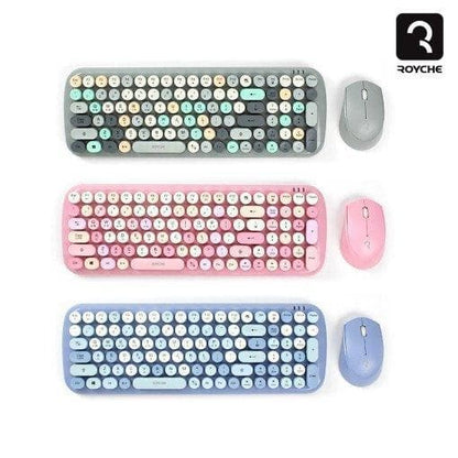 Retro Wireless Korean Keyboard & Mouse Set - Daebak