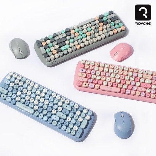 Retro Wireless Korean Keyboard & Mouse Set - Daebak