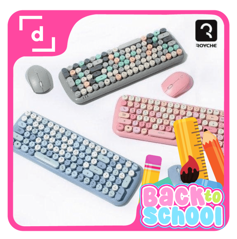 Retro Wireless Korean Keyboard & Mouse Set - Daebak