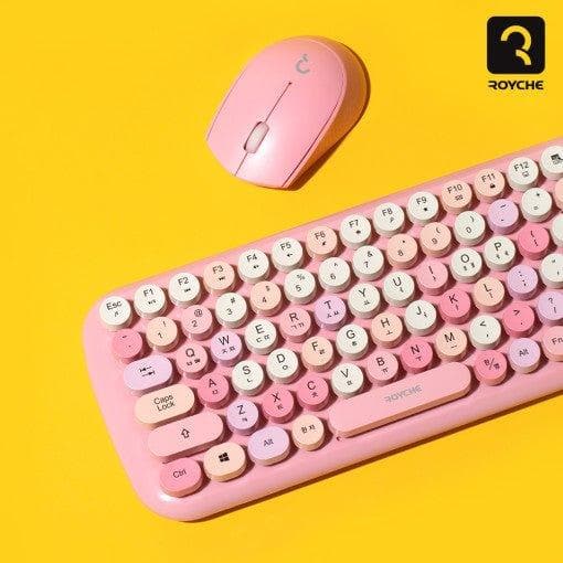 Retro Wireless Korean Keyboard & Mouse Set - Daebak
