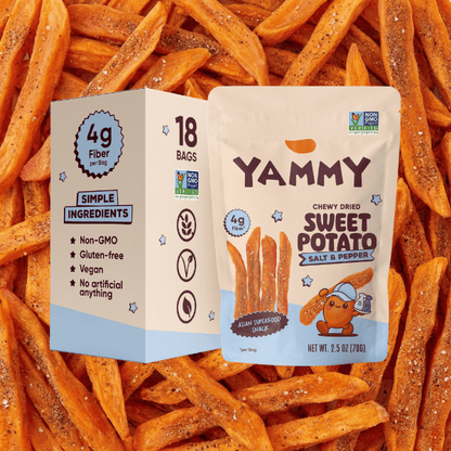 Salt & Pepper Chewy Dried Sweet Potato – Salty Asian Snack (Pack of 18) - Daebak