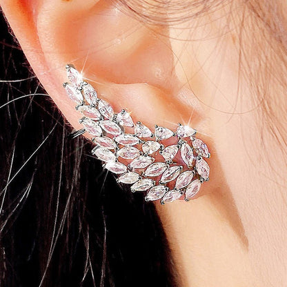 Shi Bright Full-jeweled Korean Angel Wings Ear Clip - Daebak