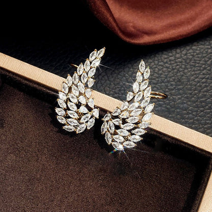 Shi Bright Full-jeweled Korean Angel Wings Ear Clip - Daebak