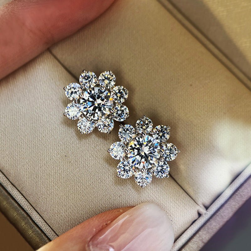 Shi Korean Style Fashion Elegant Snowflake Zircon Versatile Jewelry Set - Daebak