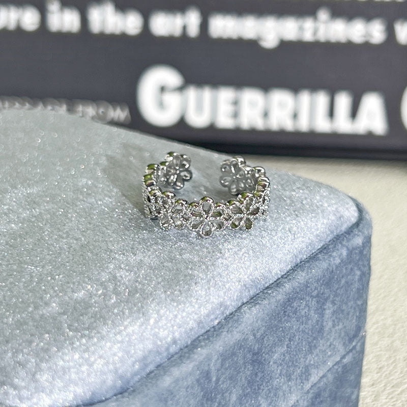 Shiny Diamond Female Cold Wind Simple Korean Style Niche Rings - Daebak