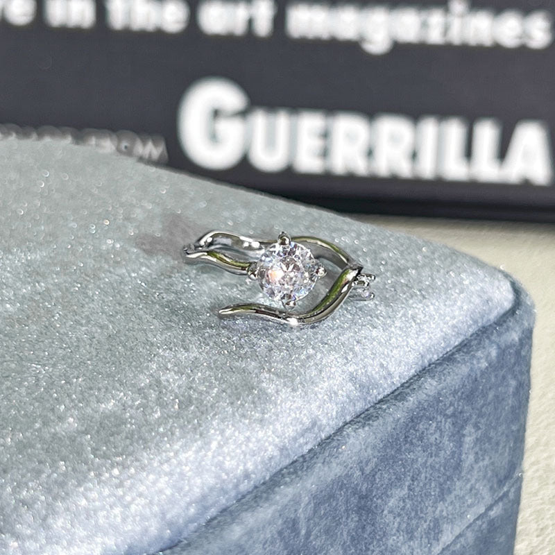 Shiny Diamond Female Cold Wind Simple Korean Style Niche Rings - Daebak