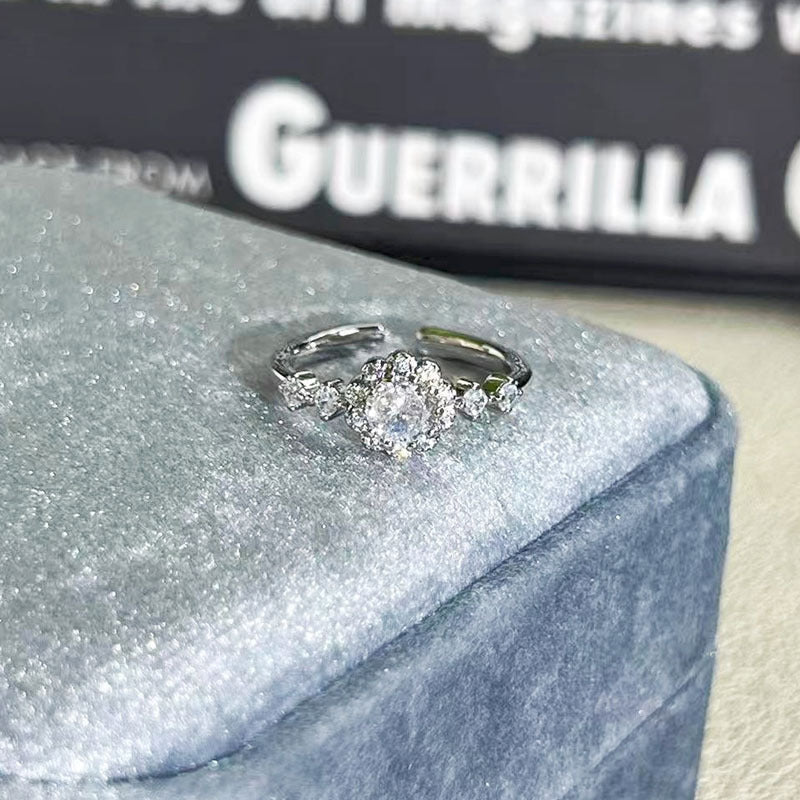 Shiny Diamond Female Cold Wind Simple Korean Style Niche Rings - Daebak