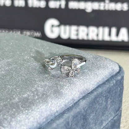Shiny Diamond Female Cold Wind Simple Korean Style Niche Rings - Daebak
