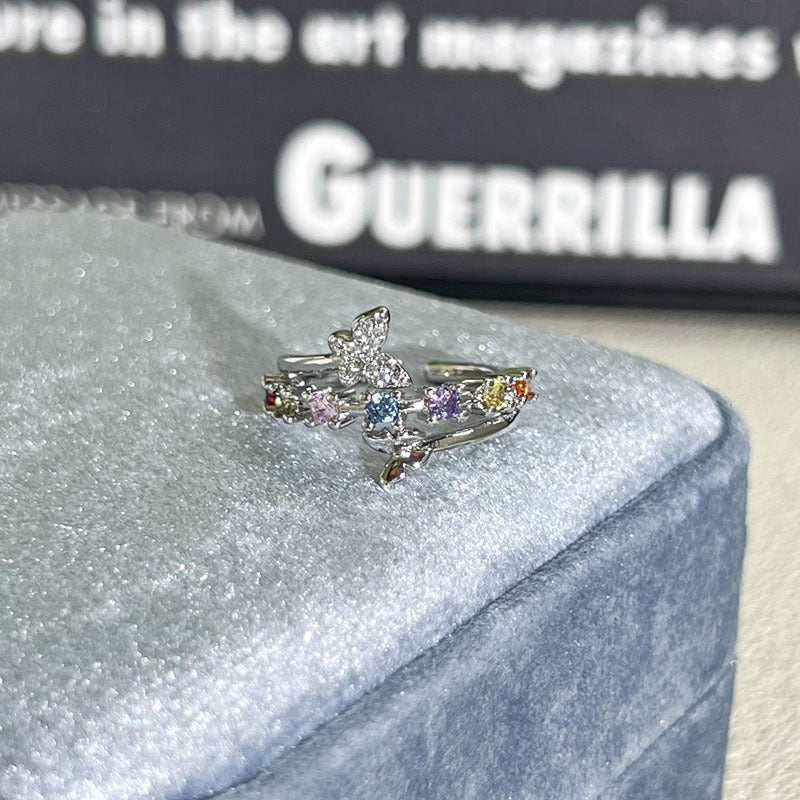 Shiny Diamond Female Cold Wind Simple Korean Style Niche Rings - Daebak