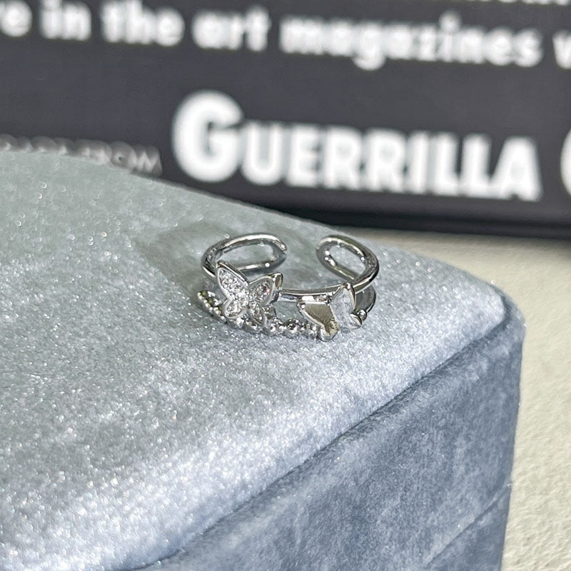 Shiny Diamond Female Cold Wind Simple Korean Style Niche Rings - Daebak