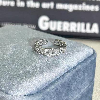 Shiny Diamond Female Cold Wind Simple Korean Style Niche Rings - Daebak