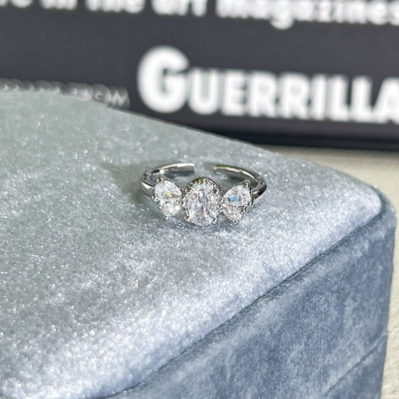 Shiny Diamond Female Cold Wind Simple Korean Style Niche Rings - Daebak