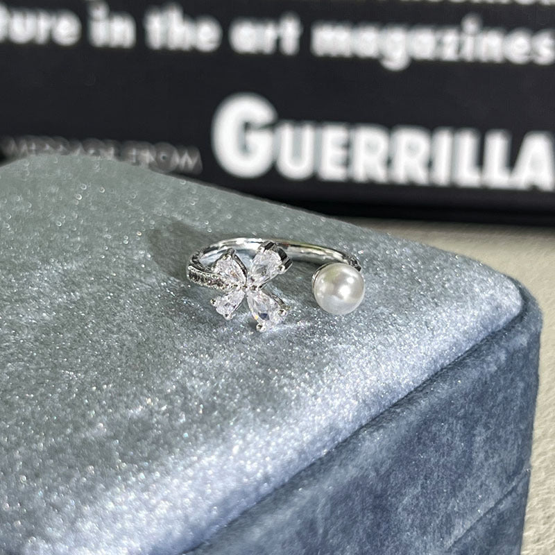 Shiny Diamond Female Cold Wind Simple Korean Style Niche Rings - Daebak