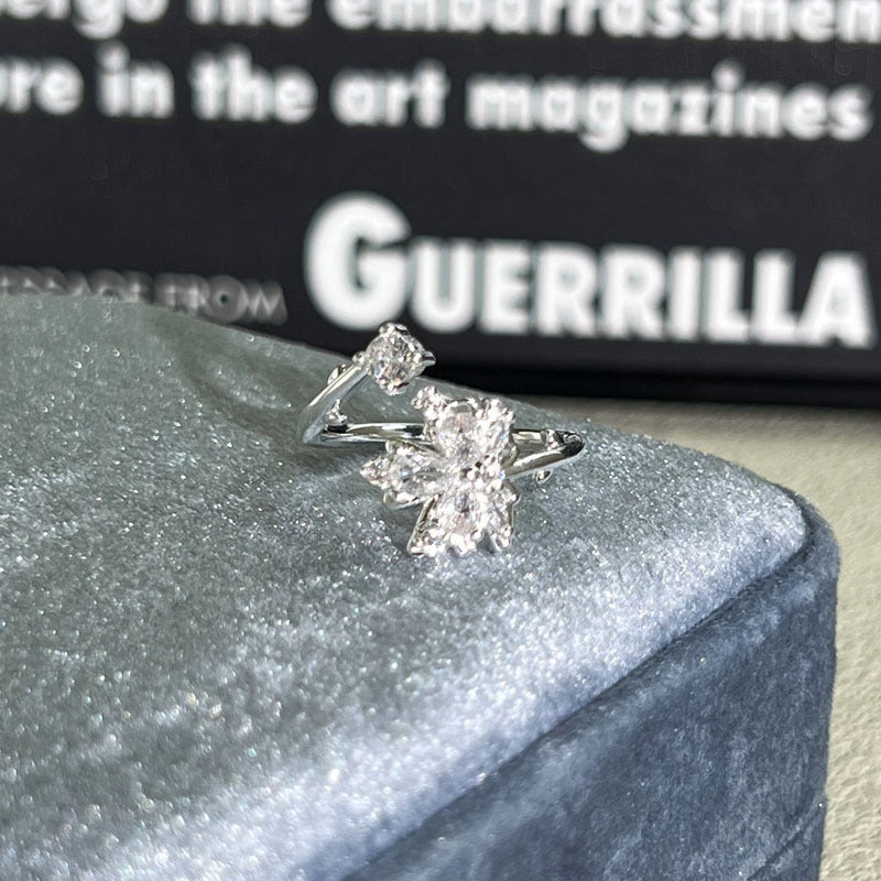 Shiny Diamond Female Cold Wind Simple Korean Style Niche Rings - Daebak