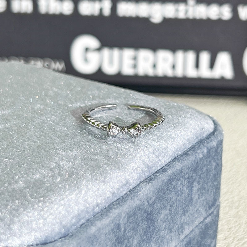 Shiny Diamond Female Cold Wind Simple Korean Style Niche Rings - Daebak