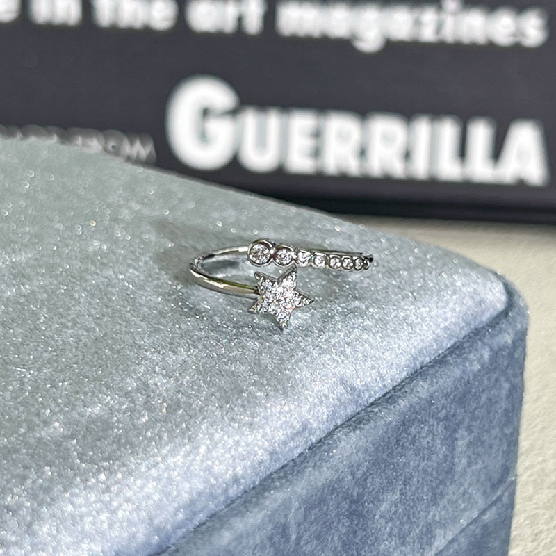 Shiny Diamond Female Cold Wind Simple Korean Style Niche Rings - Daebak