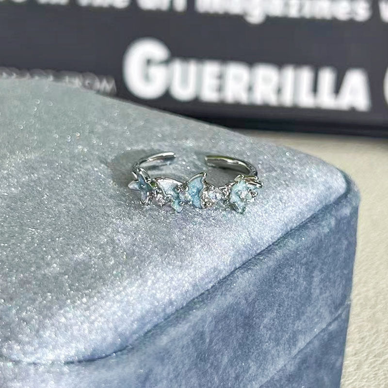Shiny Diamond Female Cold Wind Simple Korean Style Niche Rings - Daebak
