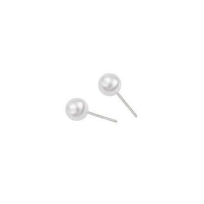 Sier Needle Korean Style Elegant Simple Pearl Fashion Stud Earrings - Daebak