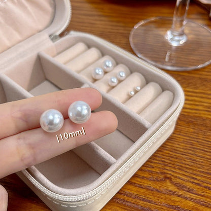 Sier Needle Korean Style Elegant Simple Pearl Fashion Stud Earrings - Daebak