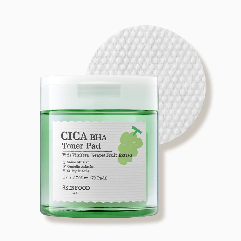 وسادات تونر SKINFOOD Shine Muscat Cica BHA، 200g/70ea