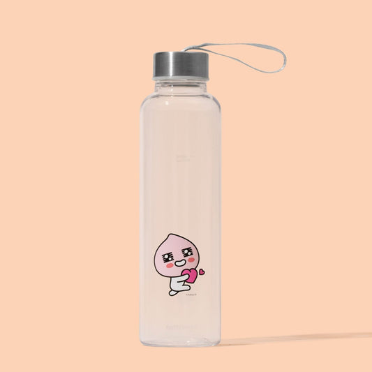 Slim Water Bottle KakaoFriends Licensed Design - 16.9oz (500 ml) Twist Off Stainless Cap with Strap (APEACH) - Daebak