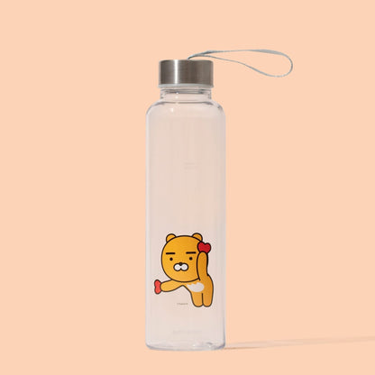 Slim Water Bottle KakaoFriends Licensed Design - 16.9oz (500 ml) Twist Off Stainless Cap with Strap (RYAN) - Daebak
