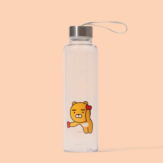 Slim Water Bottle KakaoFriends Licensed Design - 16.9oz (500 ml) Twist Off Stainless Cap with Strap (RYAN) - Daebak