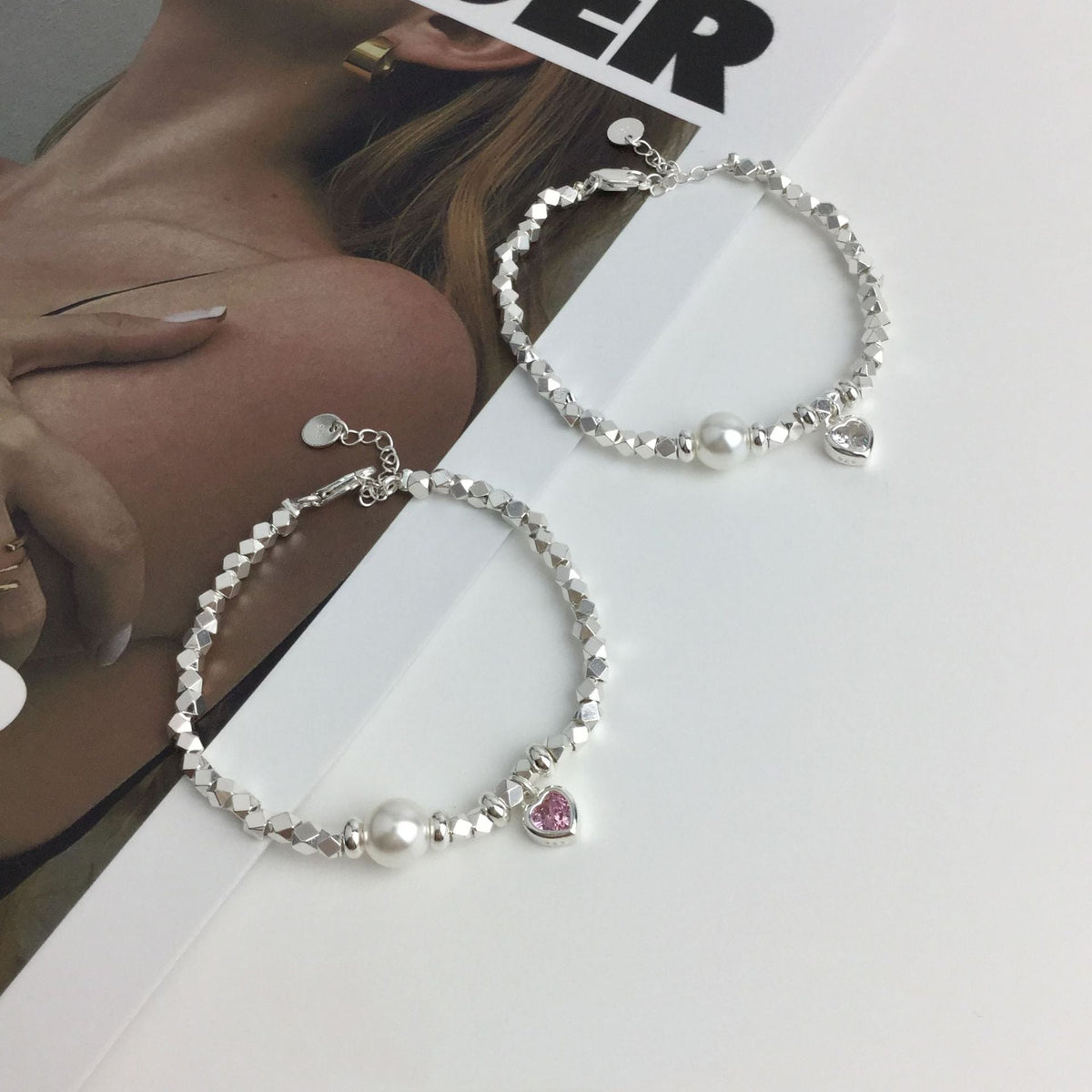 Small Pieces Of Sier Pearl Female Korean Style Niche Simple Bracelets - Daebak
