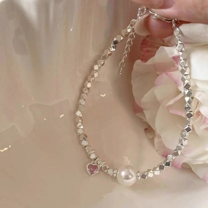 Small Pieces Of Sier Pearl Female Korean Style Niche Simple Bracelets - Daebak