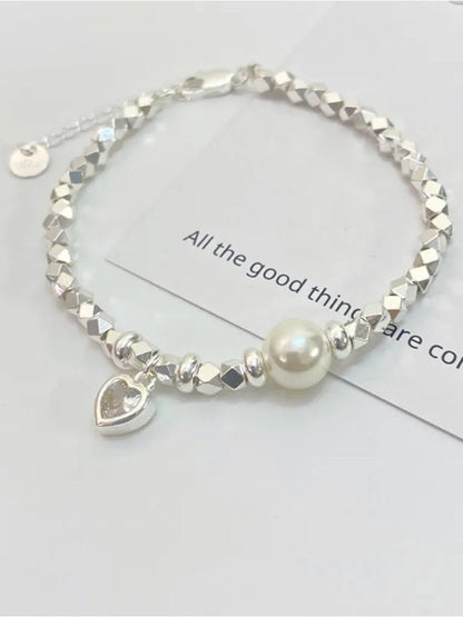 Small Pieces Of Sier Pearl Female Korean Style Niche Simple Bracelets - Daebak