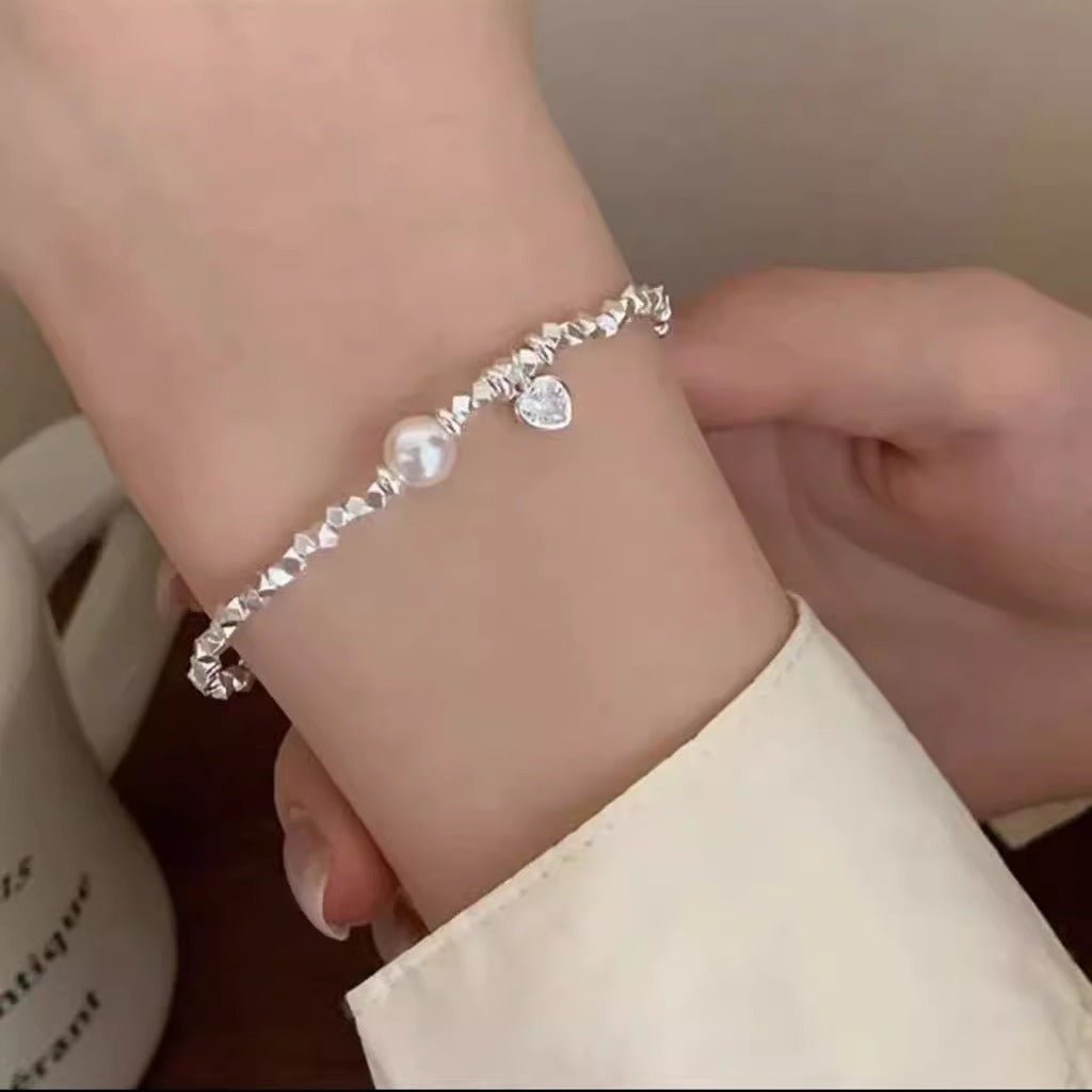 Small Pieces Of Sier Pearl Female Korean Style Niche Simple Bracelets - Daebak